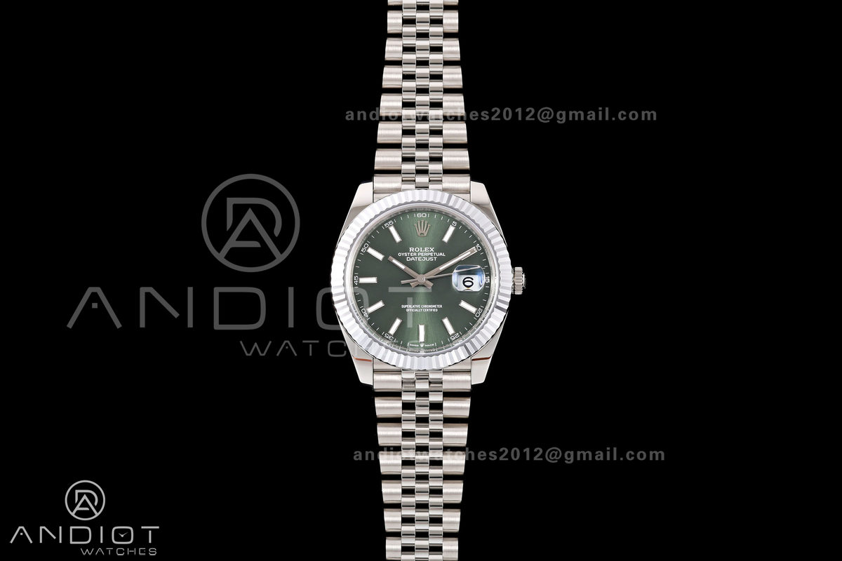 DateJust 41 126334 904L SS MZF 1:1 Best Edition Green Dial on Jubilee Bracelet JH3235